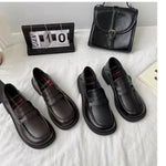 Round Toe Leather Loafers