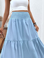 Smocked Waist Tiered Skirt