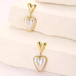 Heart-Shaped Pearl Drop Earrings