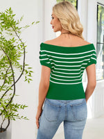 Striped Short Sleeve Sweater