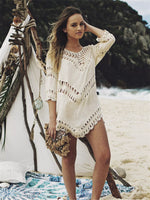 Crochet Trim V-Neck Cover Up
