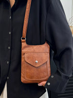 Adjustable Strap Leather Crossbody Bag