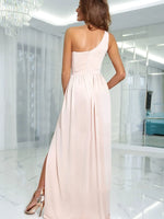 One-Shoulder High Slit Dress - Ladyez