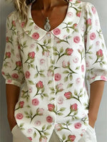 Floral Print Peter Pan Collar Shirt