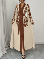Printed Tie Waist Maxi Dress