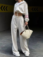 Zip Up Hoodie and Wide-Leg Pants Set