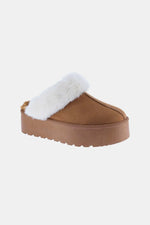 Weeboo Thick Bottom Fur Trim Snow Slippers - Ladyez