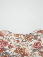 Floral Print Flounce Sleeve Blouse