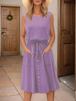 Full Size Round Neck Sleeveless Tank Dress Plus Size