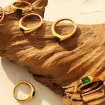 18K Gold-Plated Titanium Steel Zircon Ring