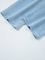 High Rise Barrel Relaxed Patch Pocket Jeans - Ladyez
