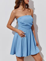 Ruched Tube Mini Dress - Ladyez