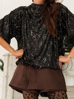 Sequin Embellished Tie-Back Blouse