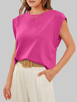 Florira Round Neck Cap Sleeve T-Shirt - Ladyez