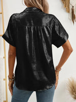 Button Up Short Sleeve Shirt - Ladyez