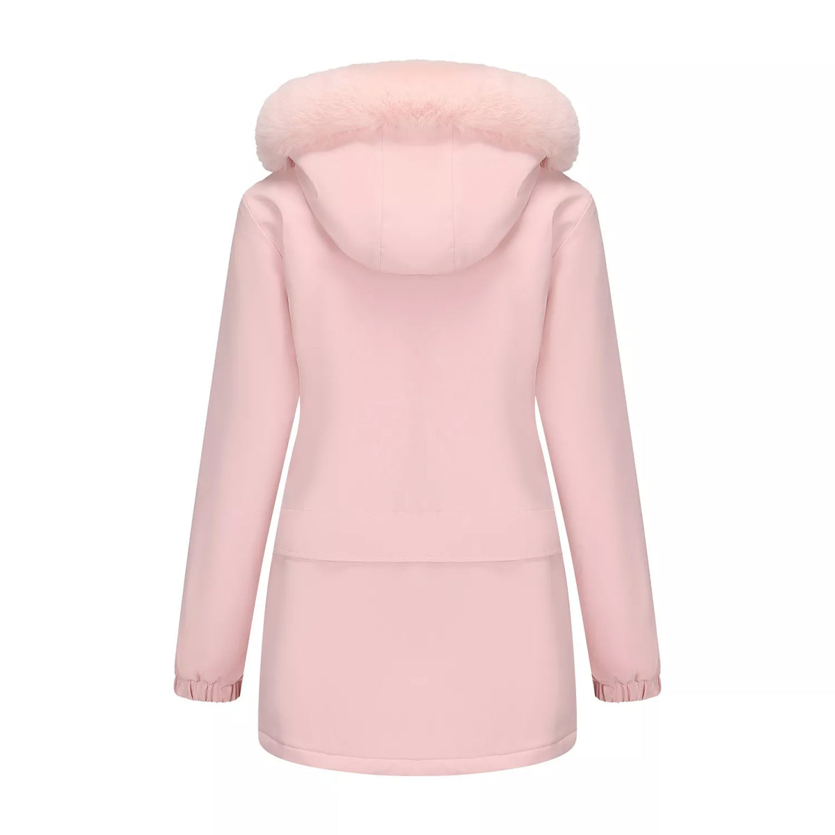 Full Size Fur Hooded Warm Winter Parka Outerwear Plus Size