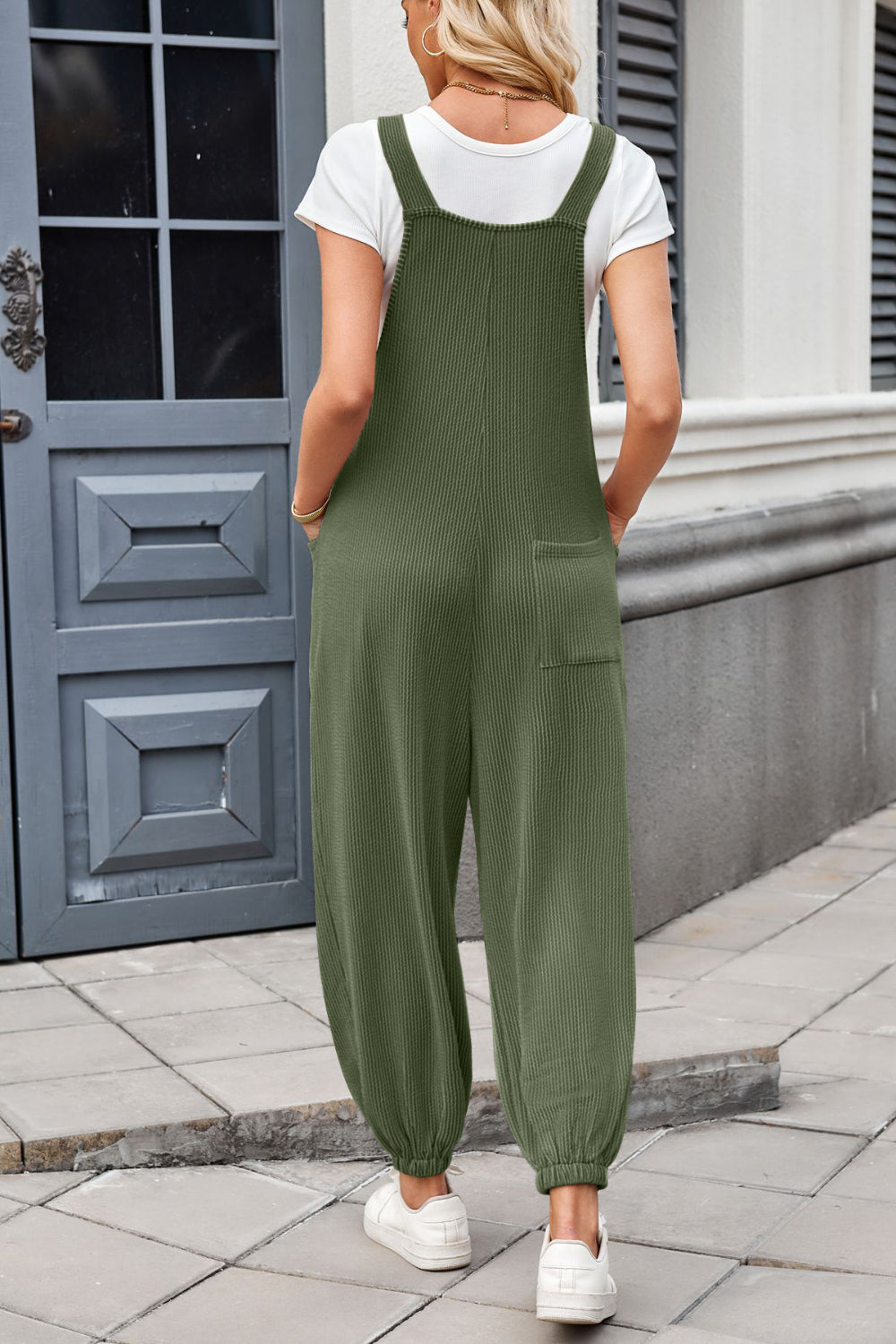 Lovelet Knotted Strap Overalls with Pockets - Ladyez