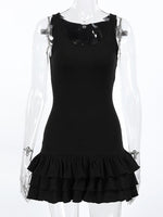 Ruffled Hem Round Neck Tank