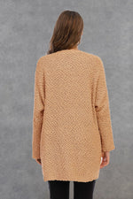 Angel Wings Pocketed Open Front Long Sleeve Cardigan