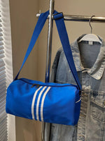 Striped Adjustable Strap Duffel Bag