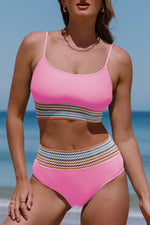 Scoop Neck Spaghetti Strap Bikini Set - Ladyez