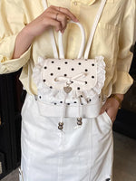 Polka Dot Lace Trim Backpack Bag