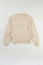 Crochet Flower Round Neck Long Sleeve Sweater