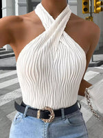 Textured Halter Neck Tank