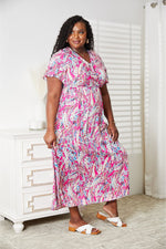 Double Take Multicolored V-Neck Maxi Dress - Ladyez