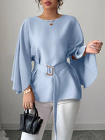 Batwing Sleeve Belted Blouse