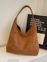 Solid Color Suede Tote Bag