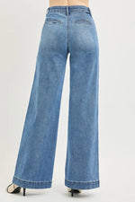RISEN Tummy Control Elastic Band High Rise Wide Jeans