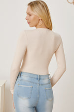 Zip Up Long Sleeve Bodysuit - Ladyez