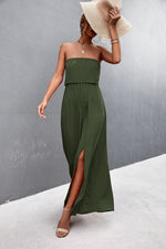 Strapless Split Maxi Dress - Ladyez