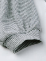 Ribbed Knit Top and Shots Set with Hoodie