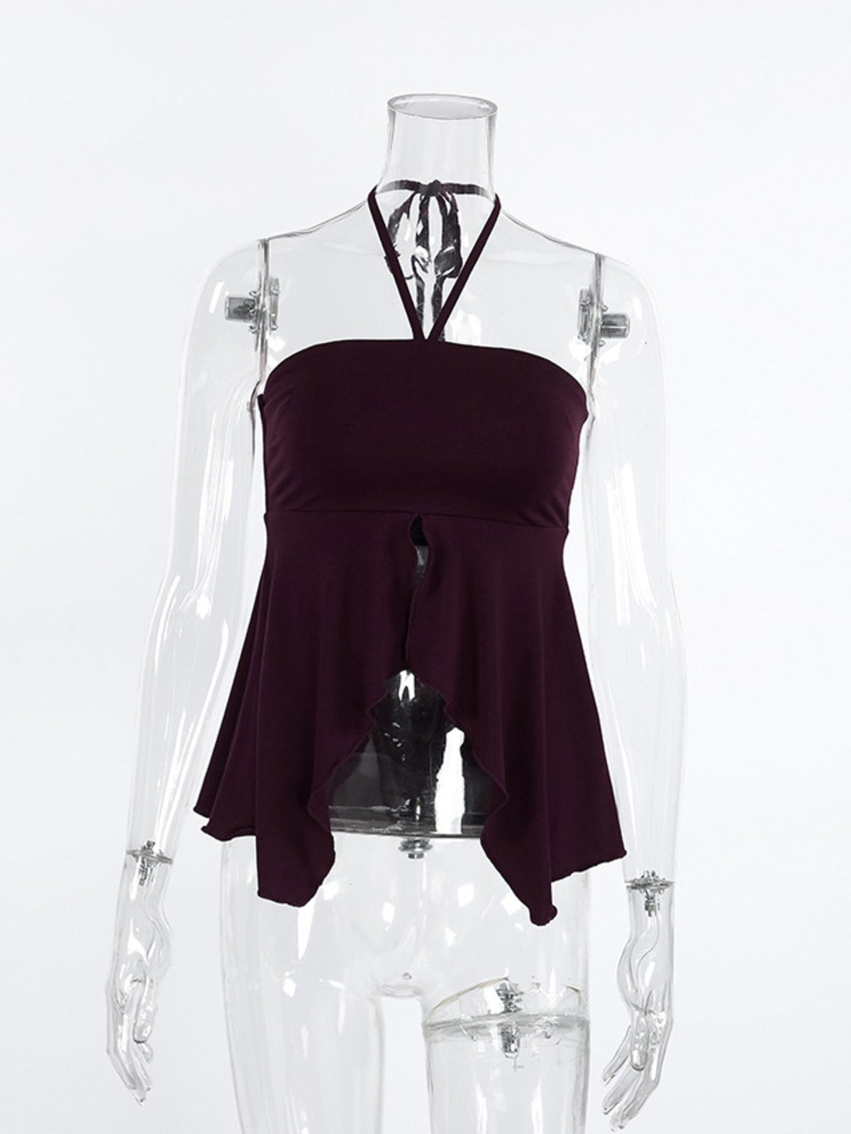 Halter Neck Asymmetrical Hem Cami