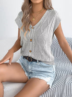Cable Knit Button-Up Cardigan
