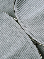 Ribbed Knit Top and Shots Set with Hoodie