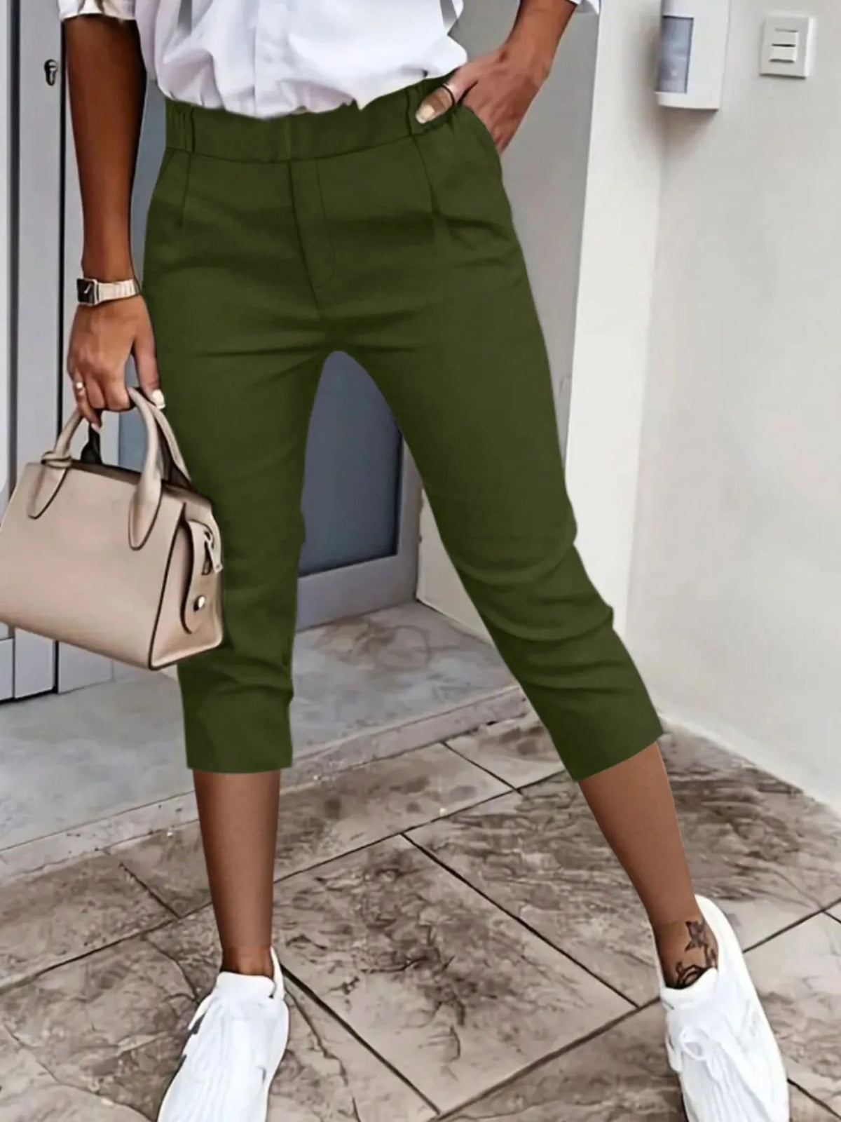 Pleated Detail Pants with Pockets