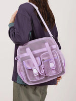Nylon Crossbody Bag with Buckle Details