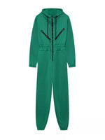 Hooded Zip-Up Long Sleeve Jumpsuit