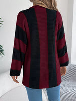 Color Block Button-Up Cardigan