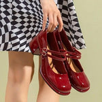Square Toe Block Heels Pumps - Ladyez