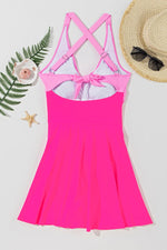 Crisscross V-Neck One-Piece Swimwear - Ladyez