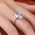 3 Carat 925 Sterling Silver Moissanite Oval Ring