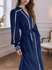 Notched Lantern Sleeve Dress