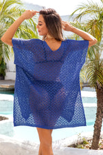 Angel Wings Openwork Slit Scoop Neck Cover Up - Ladyez