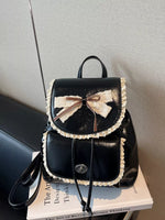 Lace Trim Bow Decor Backpack Bag