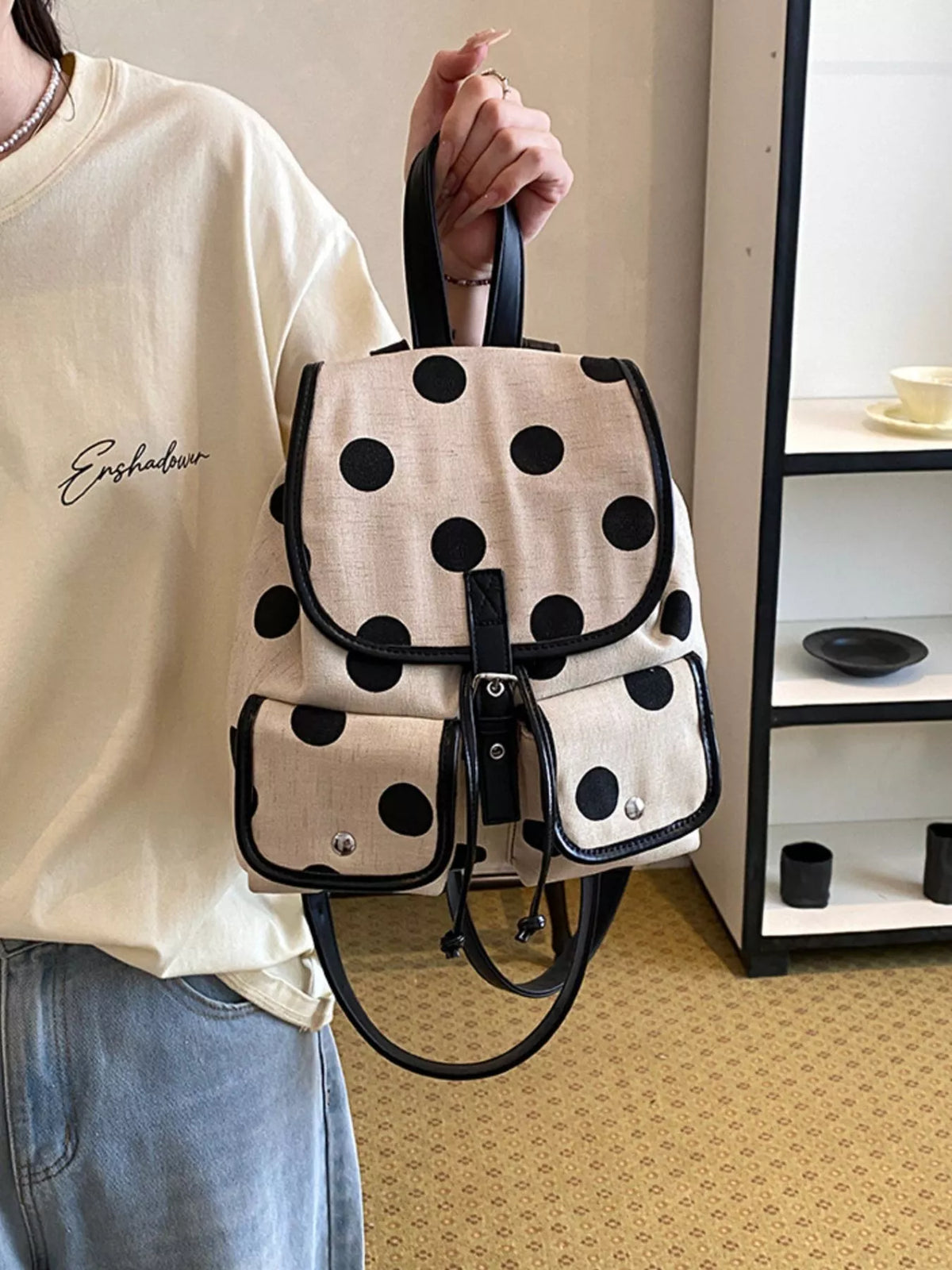 Polka Dot Backpack Bag