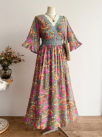 Plus Size Lace Detail Floral Surplice Dress